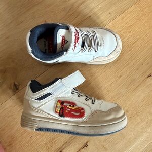 Zara White and Navy Kids Lightning McQueen Slip-On Sneaker